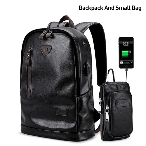 LIELANG мужской рюкзак wo для мужчин, внешний USB зарядка, водонепроницаемый рюкзак из искусственной кожи, дорожная сумка, повседневная школьная сумка, новая Студенческая сумка для книг