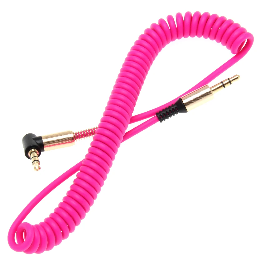 3 5 Jack AUX Audio Cable 3 5MM Male To Male Cable for Phone Car Speaker MP4 Headphone 2M Jack 3 5 Spring Audio Cables 100pcs lot