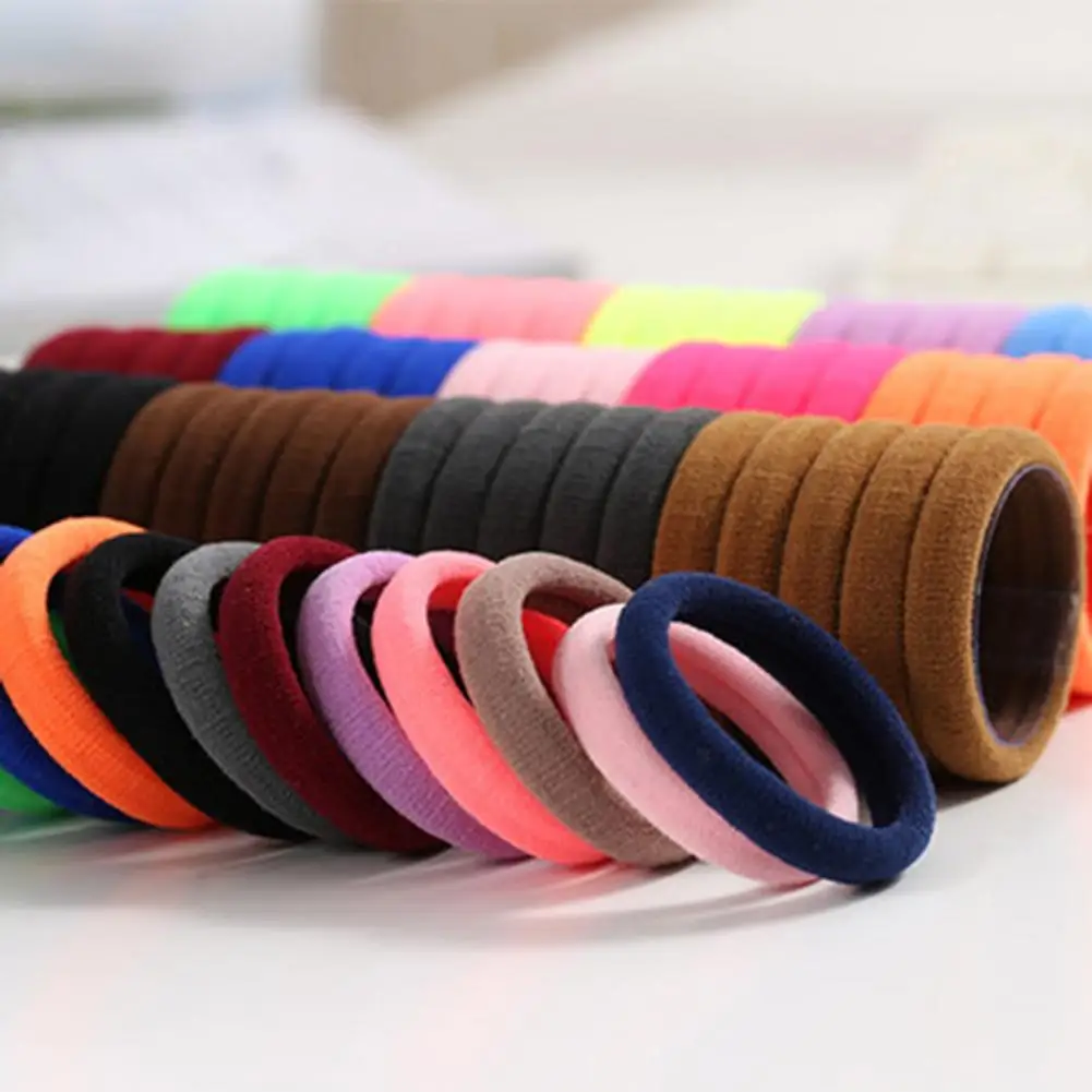 

New 40/60Pcs Girls Different Colors High Elastic Seamless Hairband Hair Rope Ponytail Holder Styling Tool
