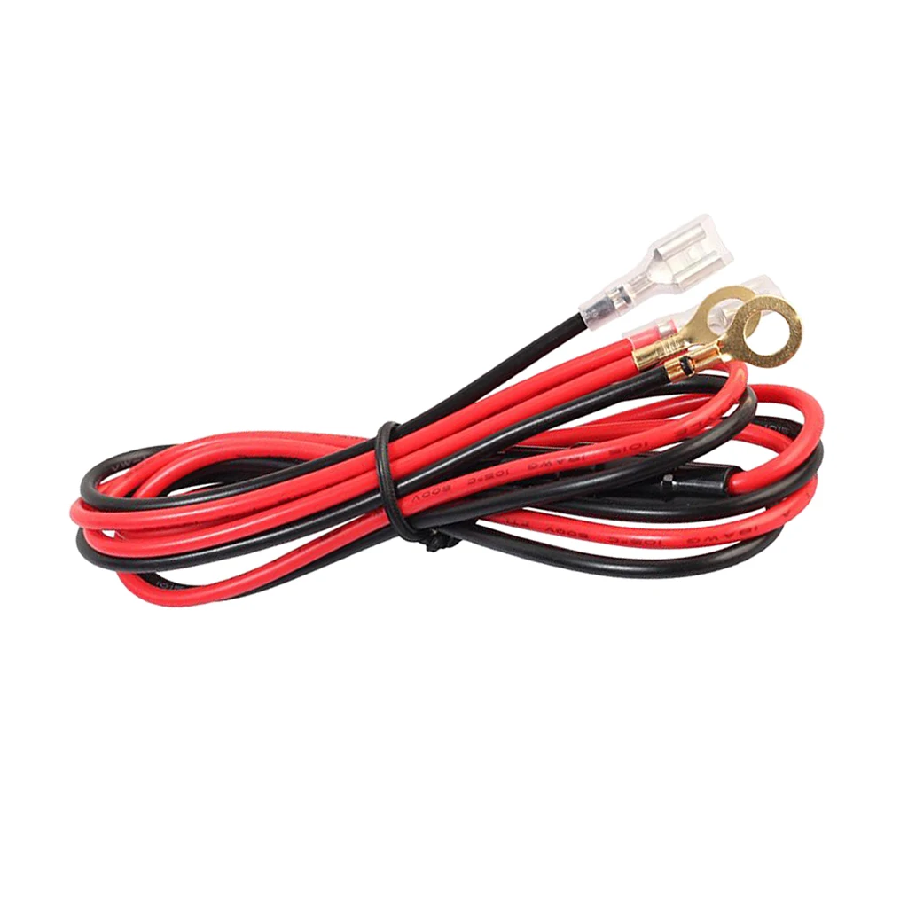 100cm Standard Motorcycle Boat Car Cigarette Lighter Cable Eyelet Terminal 1 Meter 12V 10A