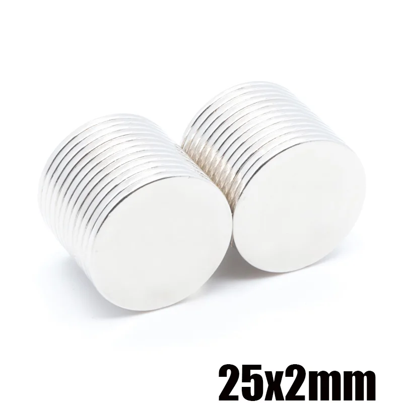40pcs 25x2 Mm Strong Neodymium N35 25*2mm Round Rare Earth
