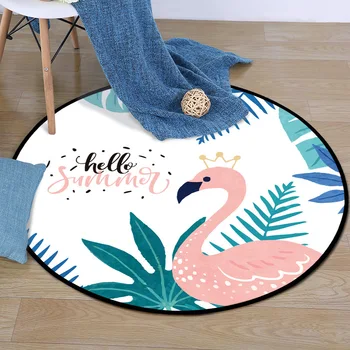 

Cactus Flamingo round Carpet Bedroom Living Room Coffee Table Room Hanging Basket Garden Blanket Computer Chair Mat
