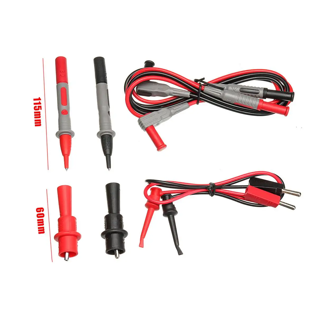 

Set Of 8 Test Clips Leads Kit Banana Tester Probe For Multimeter Measurement Analysis Instruments