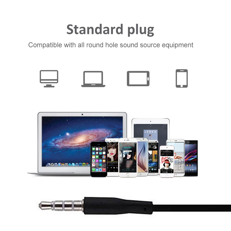 In-ear Earbuds Wired Earphones 3.5mm Super Bass Headset with Mic For Samsung Galaxy S6 for PC tablet laptop gaming Headphone