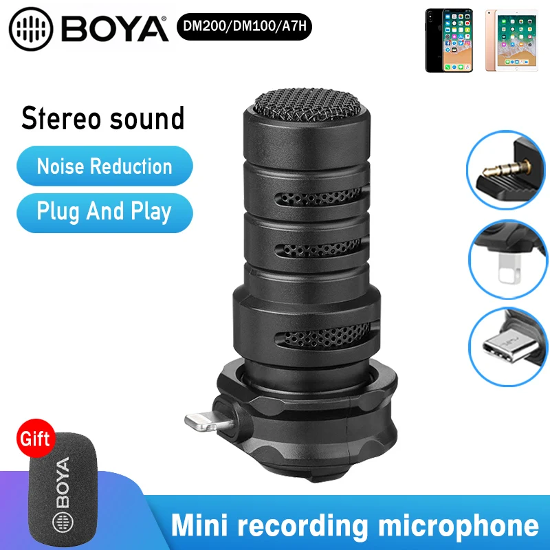 Boya 有線コンデンサーマイクm100uc h M100d 録音 ゲーム 歌 Android Usb Type C Ios Lightning 3 5mm Aliexpress 家電製品