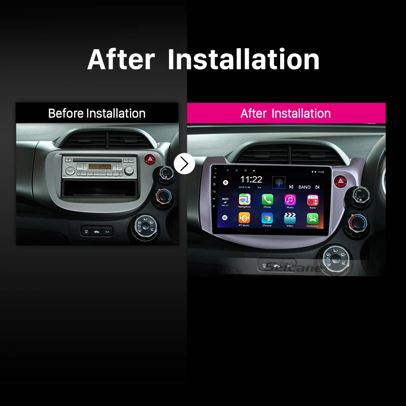 Cheap Seicane 10.1" Android 9.0 2din Car Head Unit Radio Player GPS Navigation For 2007 2008 2009 2010 2011-2016 HONDA FIT JAZZ RHD 5