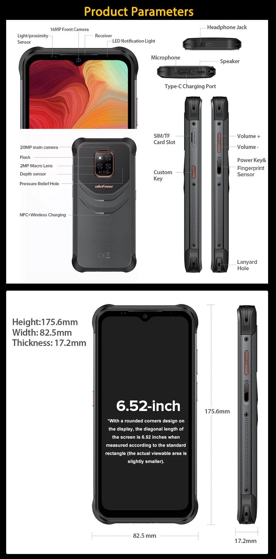 Ulefone Power Armor 14 Rugged Phone 10000mAh Android 11 2.4G/5G WLAN cellphone Global Version NFC Smartphone Wireless charging cheapest cell phone for gaming