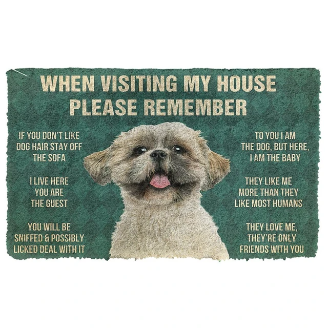 Please Remember Boston Terrier House Rules Custom Doormat Decor Print Carpet Soft Flannel Non-Slip Doormat for Bedroom Porch 6