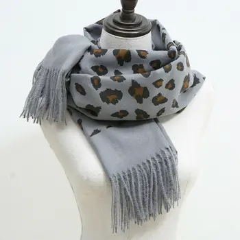 

Women Scarves Winter Warm Wraps Soft Cashmere Scarf Ladies Leopard Print Scarf Tassel Wrap Shawl Stole