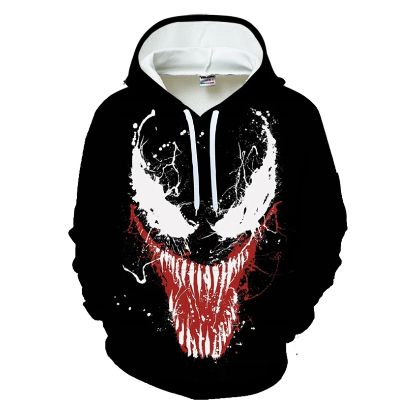 Novo 2019 comic grosso veneno повседневные топы с 3D-принтом moletom homem супергерои аниме легальные