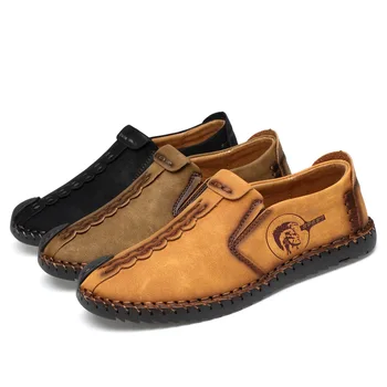 

Moccasins Men Casual Leather Shoes Men Loafers Driver Moccasins Zapatos De Hombre Slip-on Stitching