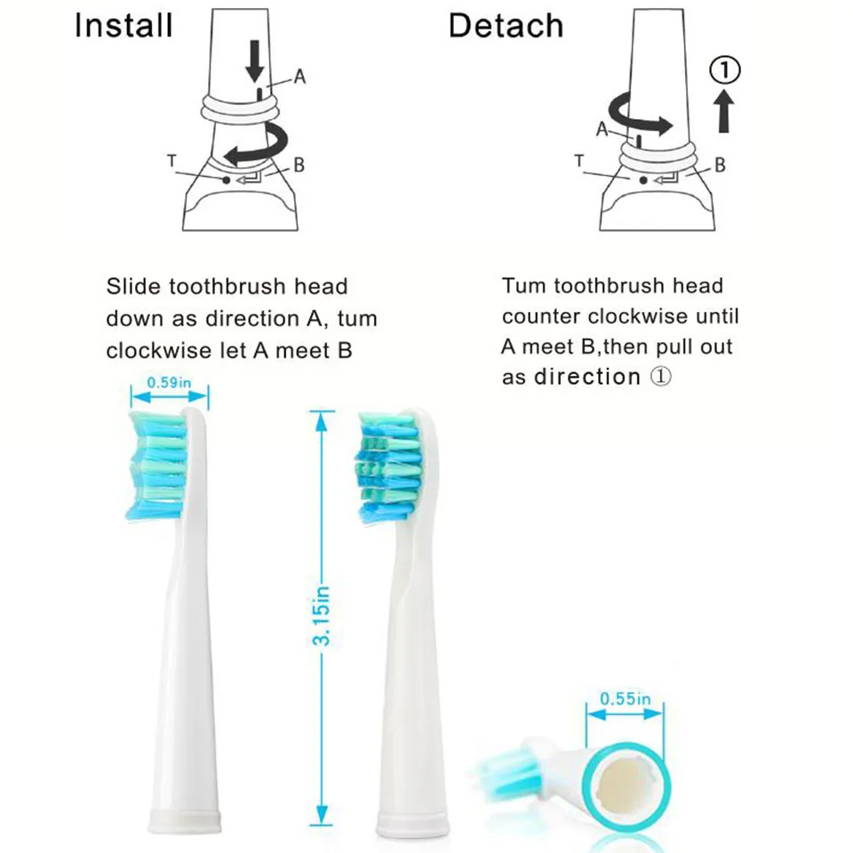 SEAGO sg-899 электрические зубные щётки Замена насадки для зубных щеток Sonic зубная щётка Зубная щётка гигиена полости рта набор для ухода за(5 головок) для 503/910/507/515/958/949/551