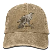 Hawk стоящая на ветке Джинсовая Шляпа Регулируемая Мужская мини бейсболка