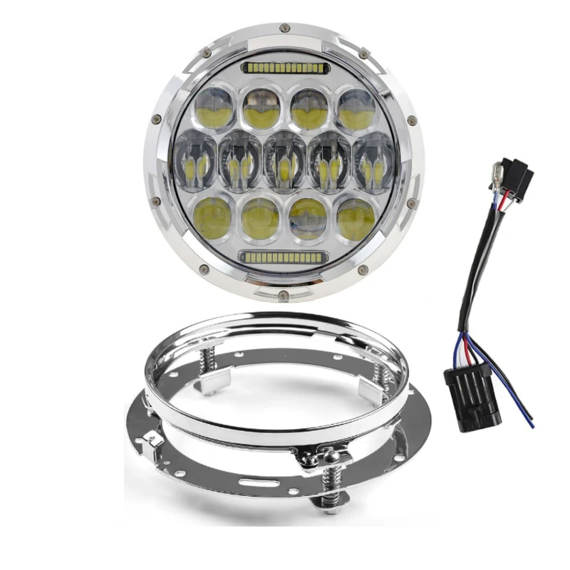 DOT " дюймовый мотоцикл фара круглый светодиодный проектор Hi Lo луч DRL для Touring Electric Glide Кафе Racer Bobber