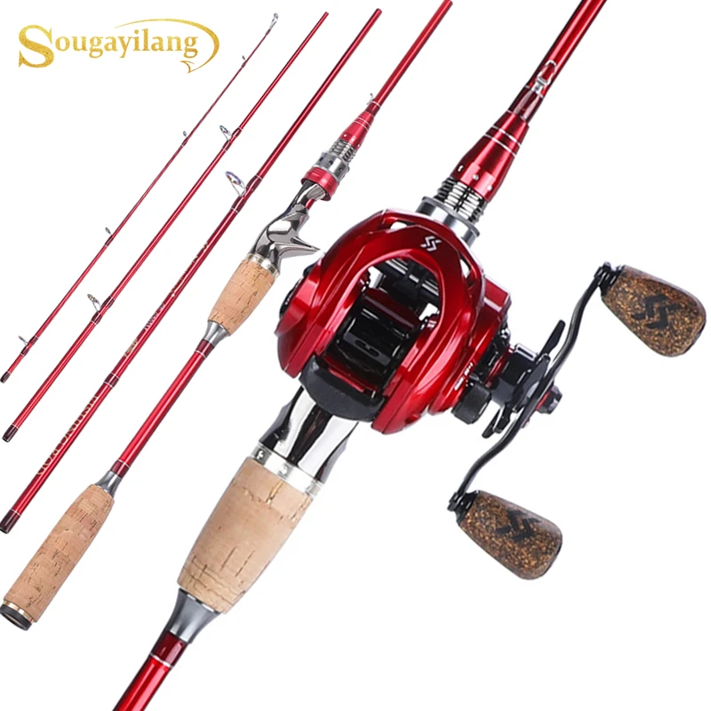 Sougayilang set de de pescar Casting, set carretes de pesca Casting con Ratio de engranaje de alta velocidad, 9 + 1BB 8 2,1/2,4 m|Combo de caña| - AliExpress