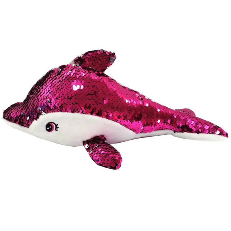 ; плюшевый дельфин с блестками; Мягкие плюшевые игрушки с реверсивными блестками; креативные подарки для детей и друзей