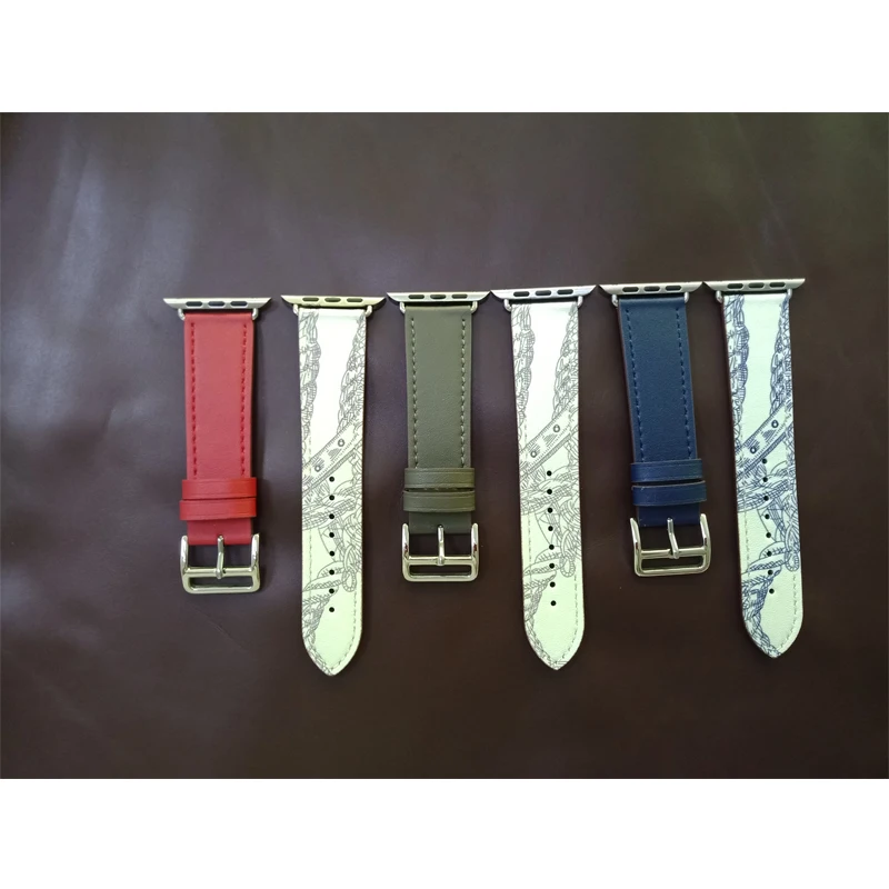 

Genuine leather strap for apple watch 5 4 band 44mm 40mm 42mm 38mm Double Tour strap watchband for iwatch 5/4/3/2/1 bracelet
