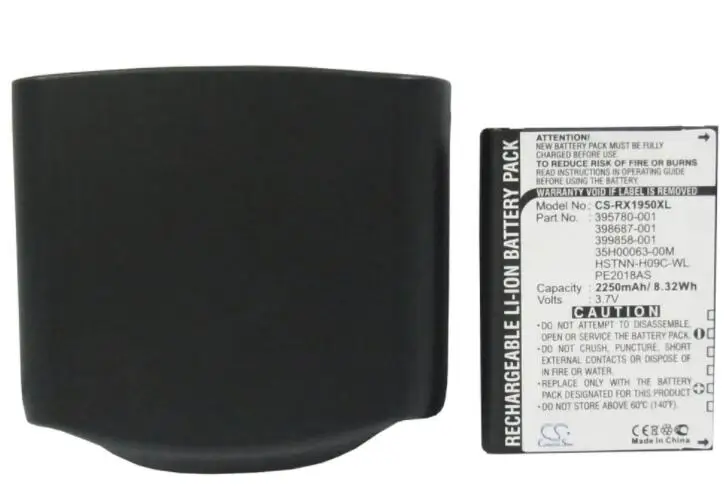 Cameron sino 2250 мА/ч, батарея для hp iPAQ RX1900 RX1950 RX1955 35H00063-00M 395780-001 398687-001 399858-001 аккумулятор большой емкости HSTNN-H09C-WL