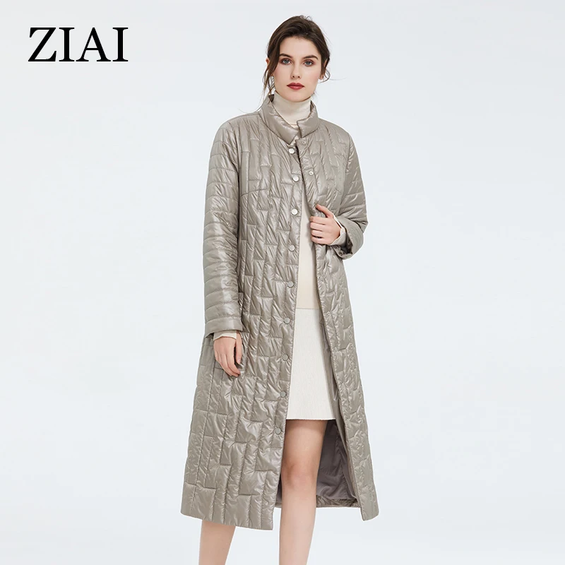 

ZIAI 2020 women jacket winter autumn long warm collar Placket button Comfortable Windproof coats for office lady outwear ZM-7215