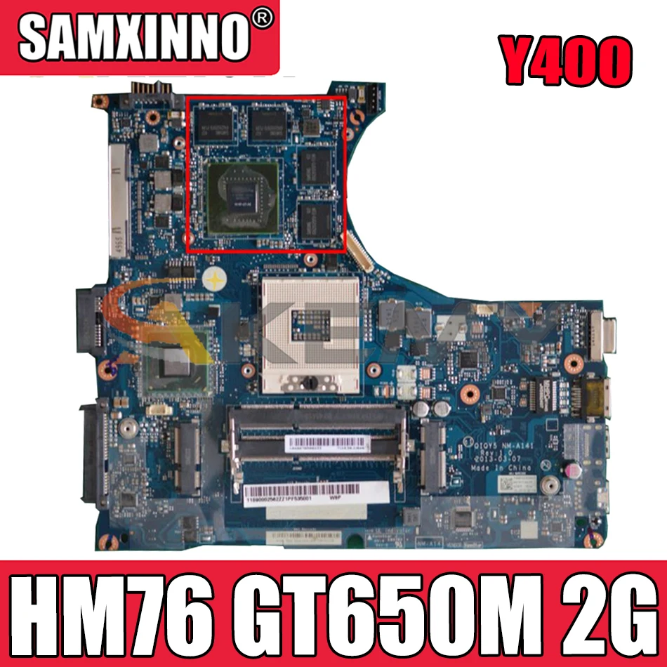 Akemy для Lenovo Y400 Материнская плата ноутбука QIQY5 NM-A141 материнская PGA989 HM76 GPU GT650M 2G 100%