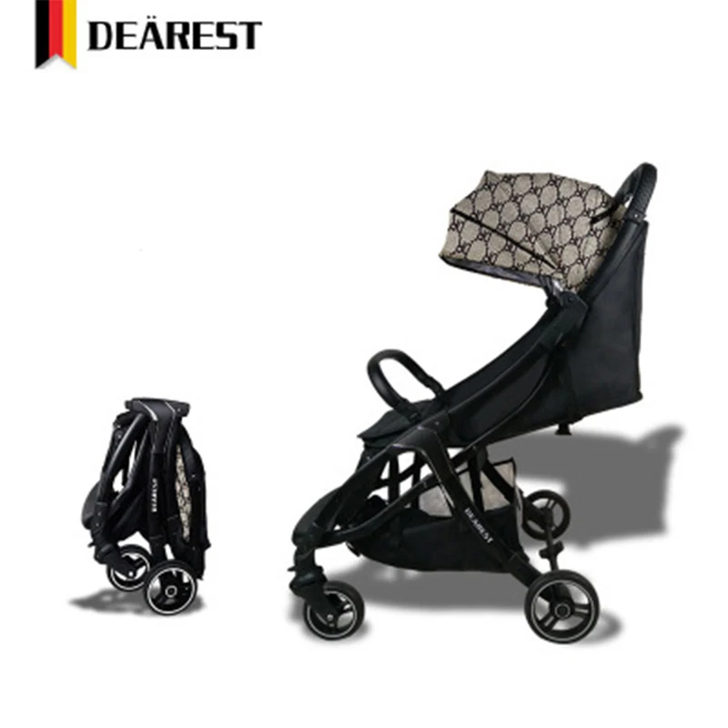 

DEREST baby stroller light portable with fast-receiver car can sit reclining aluminum frame poussette