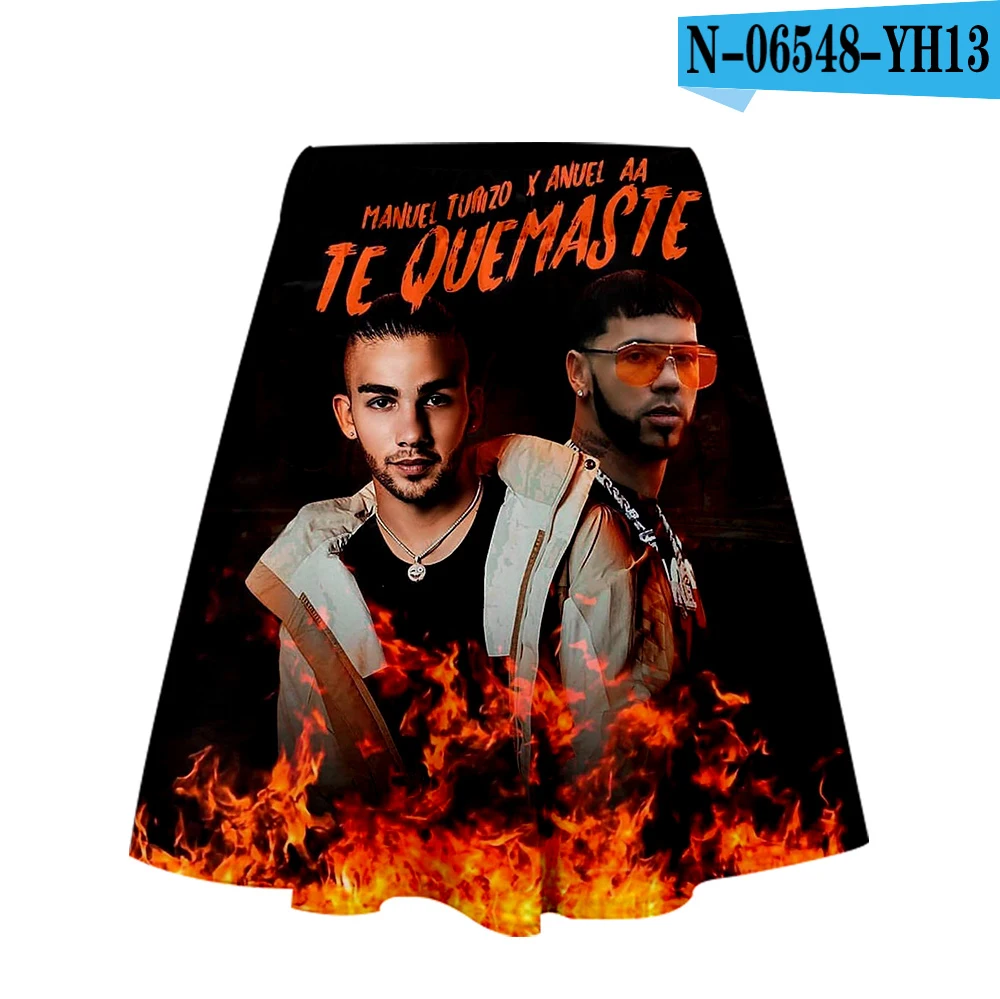 Anuel AA Женская юбка настоящая Hasta La Muerte юбка женская одежда винтажная Высокая талия графическая плиссированная вечерние горячая Распродажа юбок Мода - Цвет: one