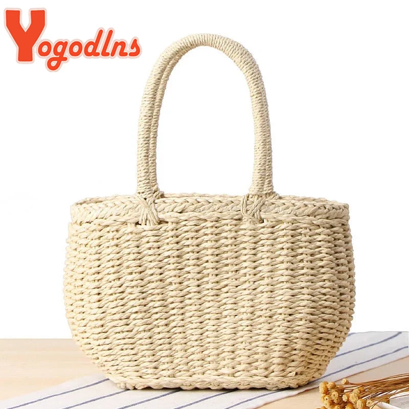 Summer Straw Bag Women Large Capcity Handle Bag Handmade Weave Totes Bag Trendy Rattan Beach Bags Fashion Vacation Bags