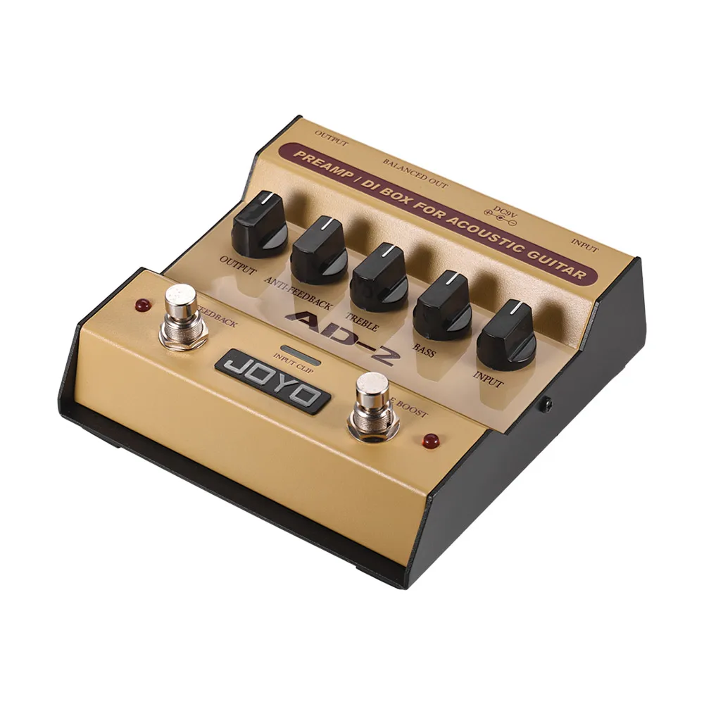 JOYO AD-2 Портативный предусилитель DI Box Акустическая Гитара педаль эффектов 2-полосный баланс с 5 базовыми регуляторами мелодии аксессуары для гитары
