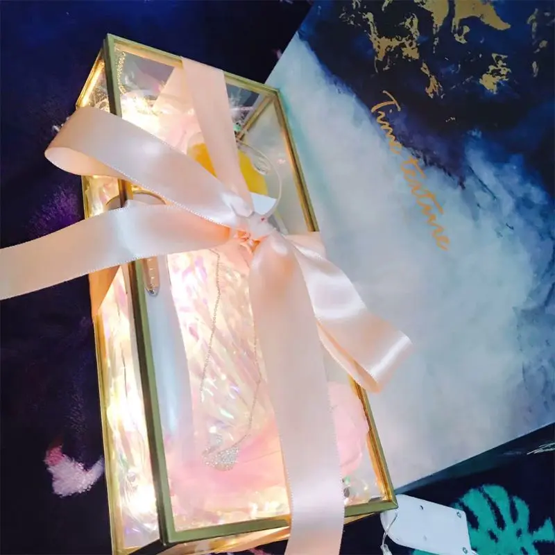 Золотой Винтаж Стекло с крышкой край коробки браслет Keepsake Декоративные ювелирные изделия дисплей персонализированные большие прозрачные прямоугольные кольца