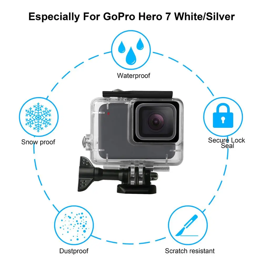 GoPro Hero 7 белый/серебристый набор аксессуаров для наружного альпинизма чехол