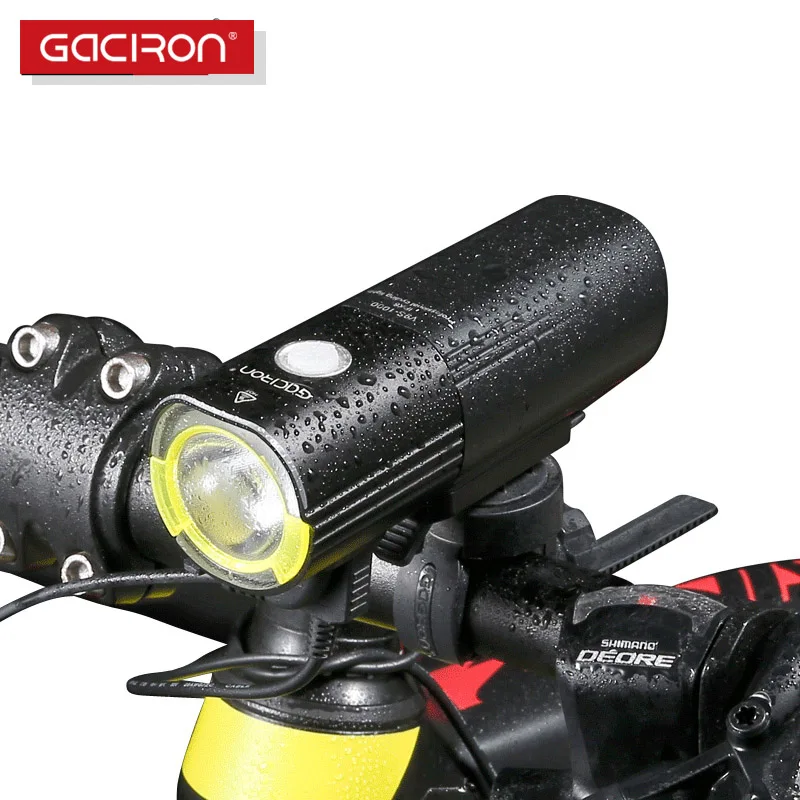 GACIRON велосипедный головной светильник водонепроницаемый 1000 люменов MTB велосипедный флэш-светильник передний светодиодный фонарь светильник power Bank перезаряжаемый