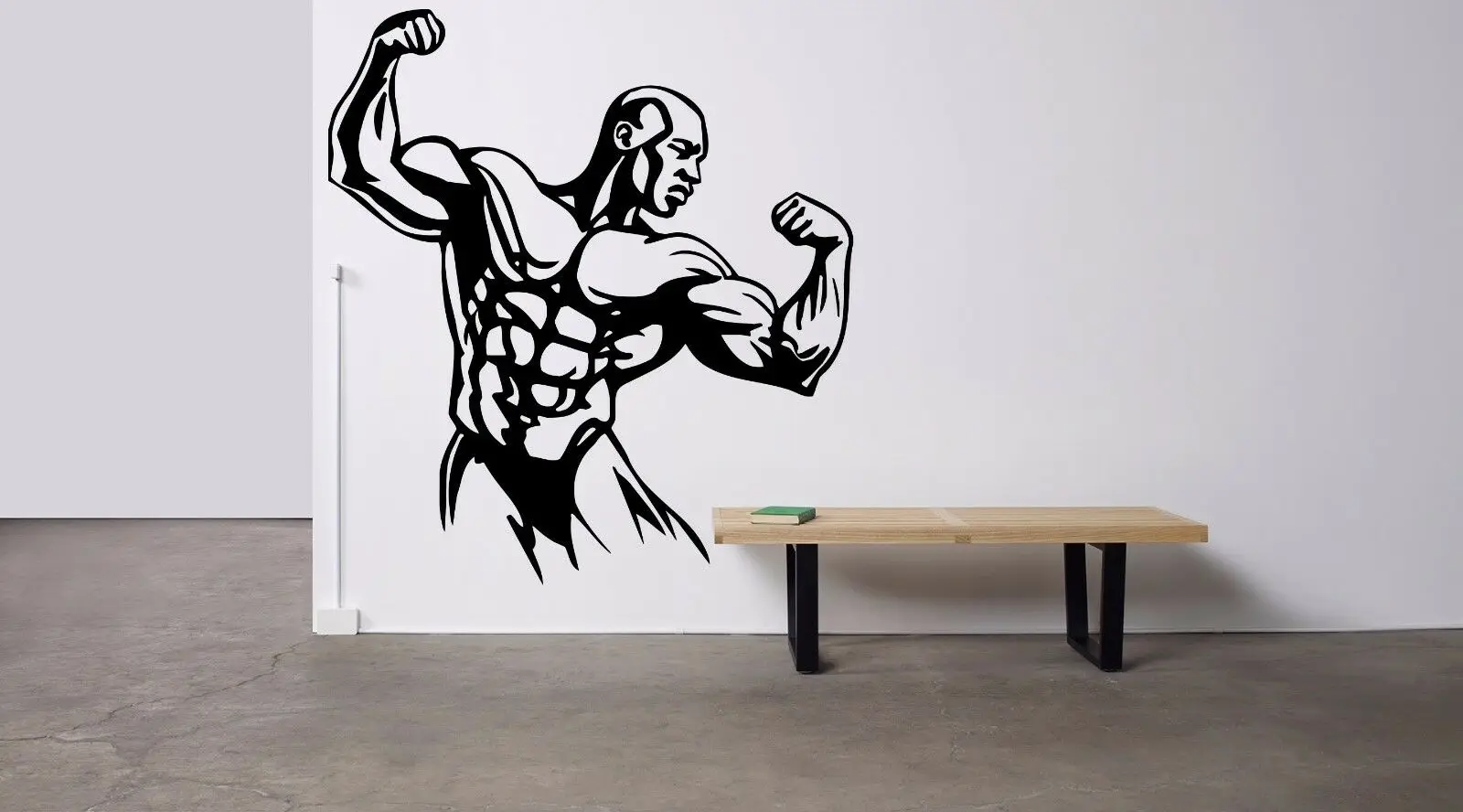

Wall decoration vinyl sticker mural applique art gym fitness club decoration muscle logo, home wall decoration JSF27