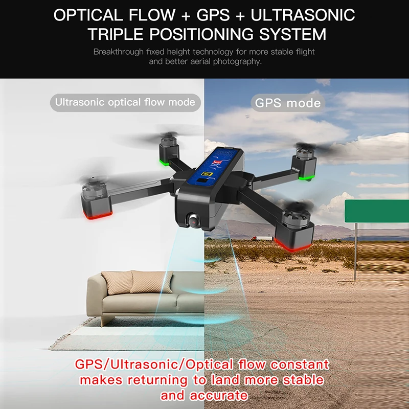 MJX B4W GPS RC Drone With Real 4K HD Camera Quadcopter Anti-shake Optical Flow Brushless 5G WIFI FPV Foldable Helicopter 1.6KM