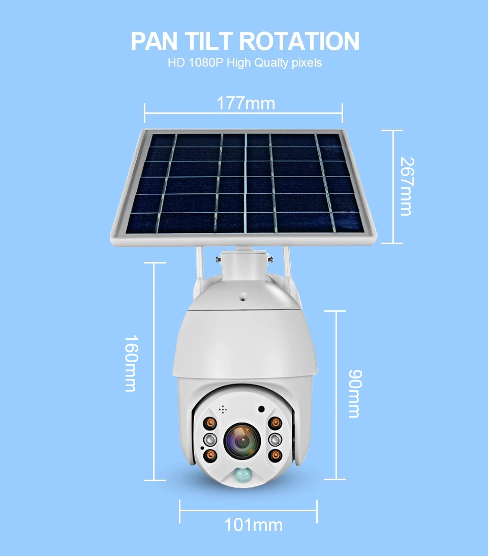 Orendil OSE-03 4G LTE 1080P Dome Camera 5W Solar Panel Battery Security Camera 14