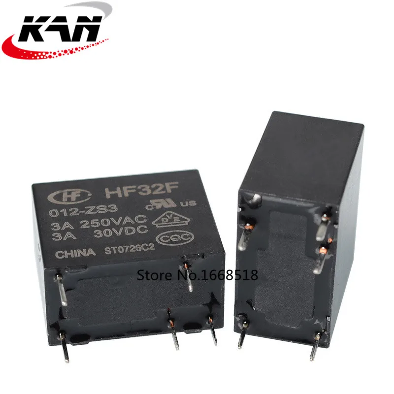 

Реле Hongfa HF32F-12V-ZS, 20 шт., 5-контактное, 3 А, JZC-32F-012-ZS3