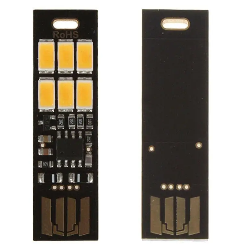 SOL светодиодный 5 шт./компл. 6-светодиодный ночной Светильник USB Мощность 1W 5V панель регулировки яркости подсветки теплый белый светильник
