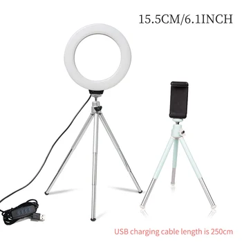 

6inch Mini LED Desktop Video Ring Light Tripod with Lamp Cheap Ring Lamp Stand For Makeup Live Photo Photography Studio