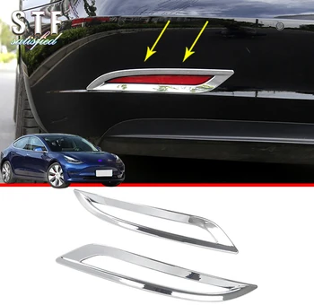 

ABS Chrome Rear Fog Light Lamp Cover Trim Molding Bezel Garnish For Tesla Model 3 2017 2018 2019