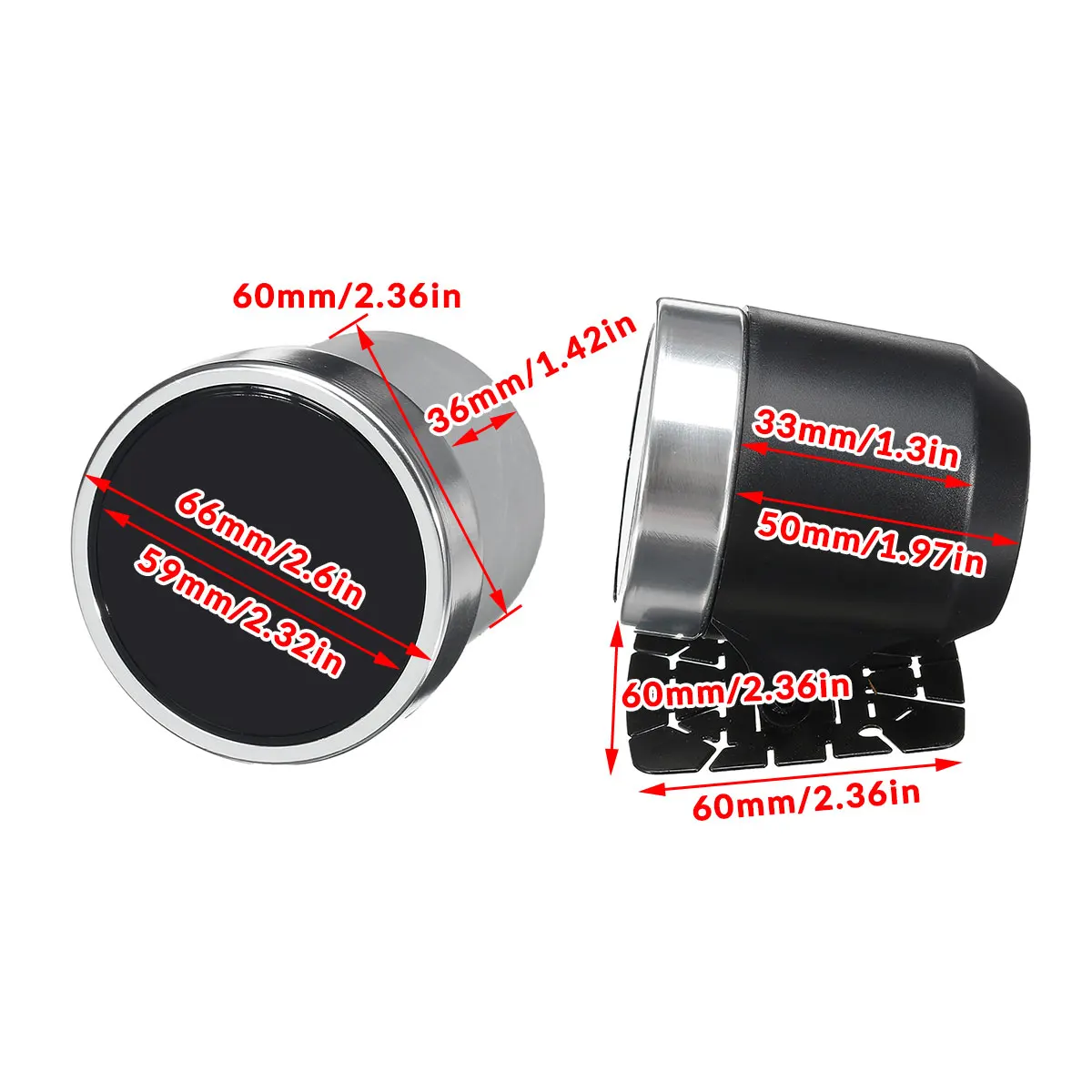 2.5" 60mm Universal Car LED Gauge Turbo Boost Gauge Bar PSI Water Temp Oil Pressure Temp Tachometer Volt Exhaust Gas Air Fuel