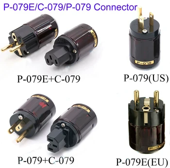 

Gold Plated C-079 P-079 IEC Female/Male US/EU Power plug Audio Connector Hifi AMP