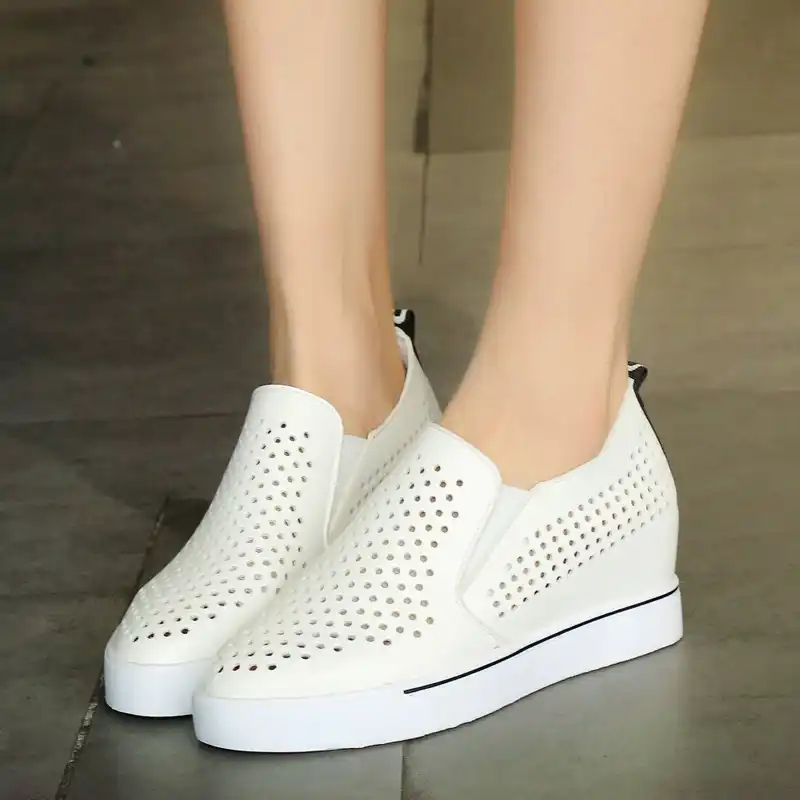 white and silver wedges