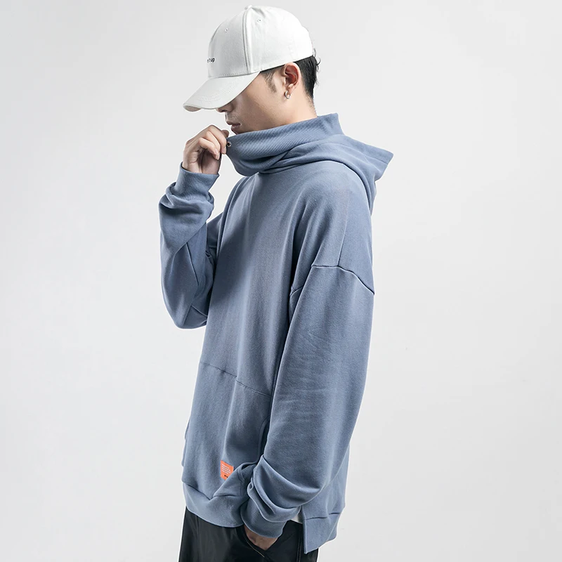 

2019 Men's Spring And Autumn New Casual Solid Color Long-sleeved Hooded Hoodies Loose Temperament Trend Cotton Harajuku