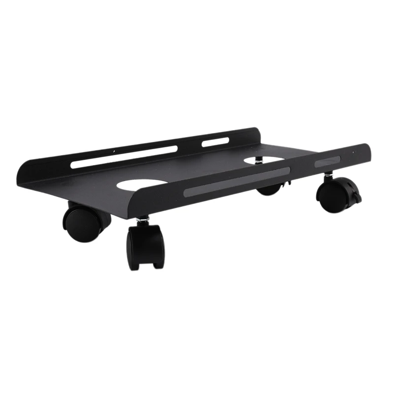 Desktop Computer Mainframe with Simple Modern Base Brake Pulley Household Removable Metal Brake Pulley Bracket