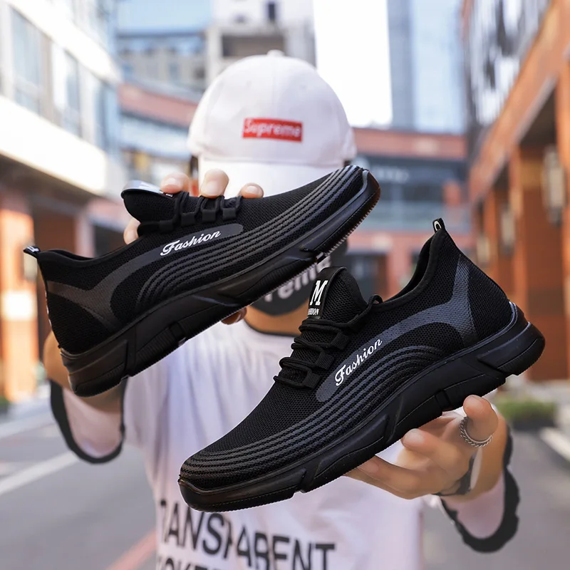 

Spring And Autumn New Style Polyurethane Light Bottom Fashion Fly Woven MEN'S SHOES Casual Low Top Korean-style Hollow out Athle