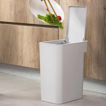 

Large Size Narrow Trash Can Pressing Type Trash Bin Plastic Dustbin Kitchen Bathroom Garbage Bin Can Storage Box Waste Basket