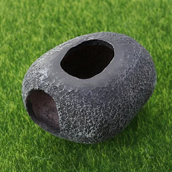 

1 Pcs Reptile Cave Resin Emulational Hide Stone Egg Reptile Cave for Turtle Snake Frog Earthworm