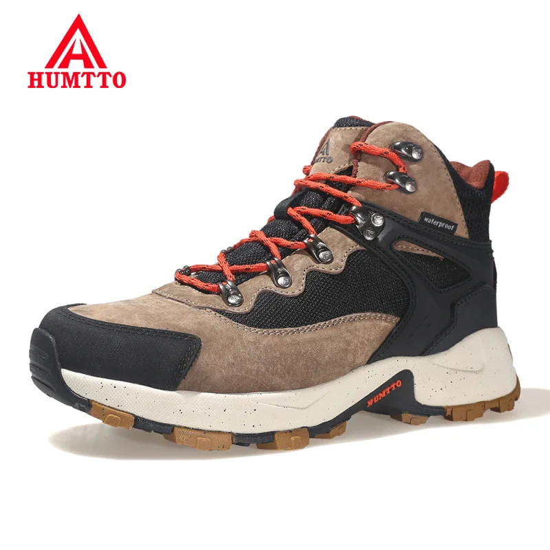 HUMTTO Waterproof Hiking Boots Leather Climbing Sneakers for Men 2021