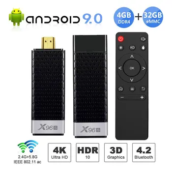 

4GB 32GB Mini TV Stick X96S TV Box Android 9.0 DDR4 Amlogic S905Y2 2.4/5G Dual WIFI BT 4K HD Smart Android TV Box PK H96 X96 MAX