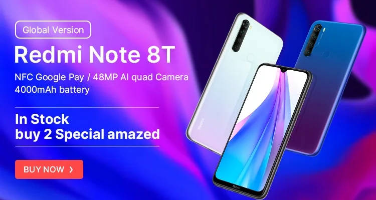 Redmi Note 8 Pro Xiaomi Глобальная версия 6 ГБ 64 ГБ / 128 ГБ Смартфон G90T Octa Core 6,53 ”64-мегапиксельная 4500 мАч NFC Мобильный телефон Android