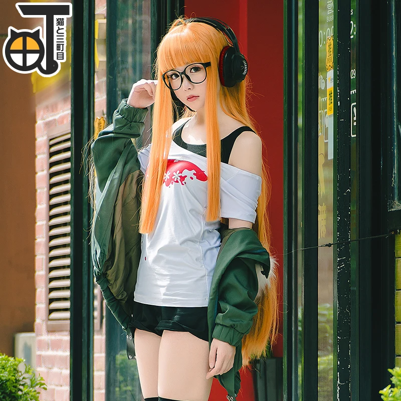Persona 5 Futaba Sakura Shirt Coat Jacket Cosplay Costume Navi Cotume Women Full Set |